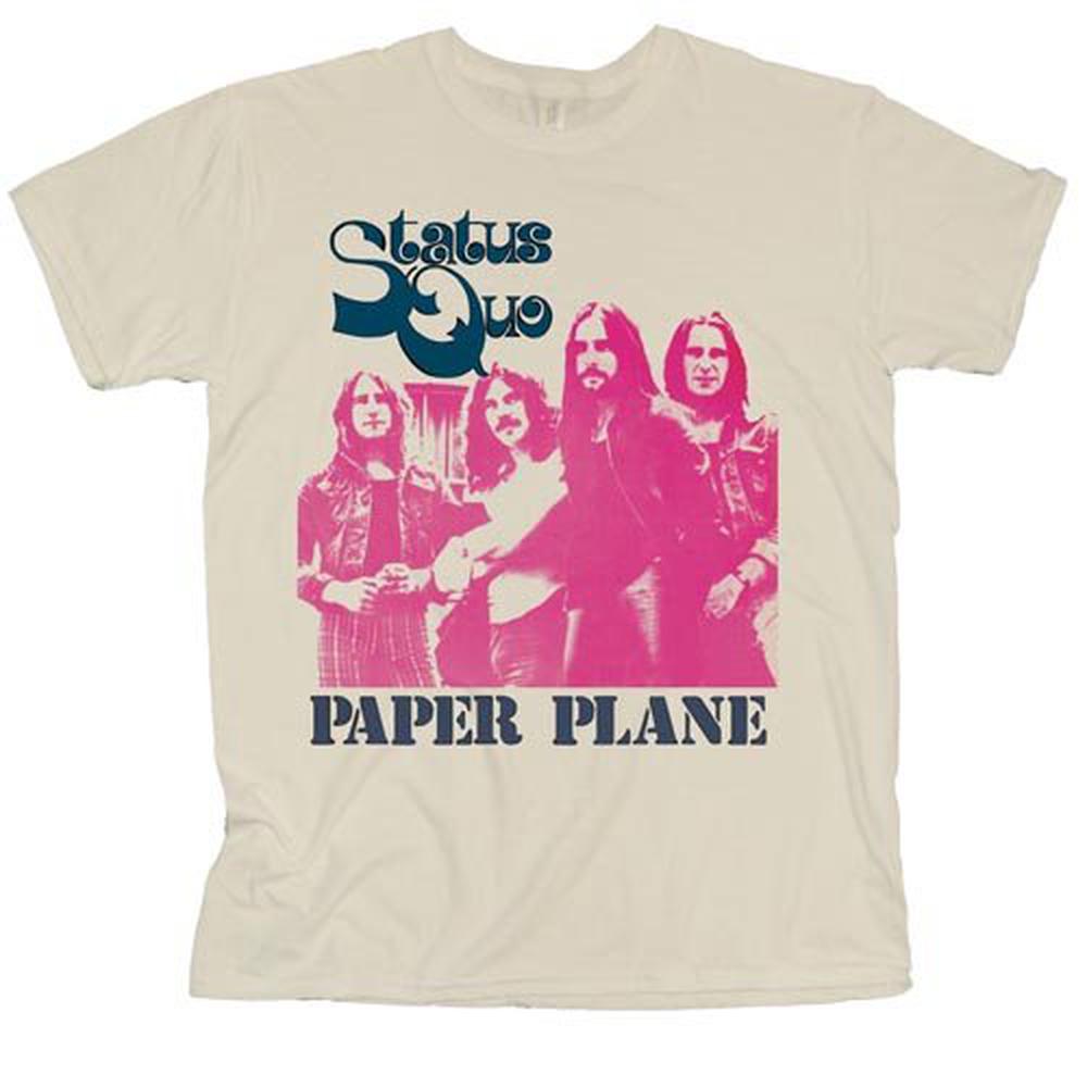Status Quo - Paper Plane Tshirt Homme - Crème